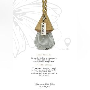 BRAVE Wooden and Glass Pendant Car Fragrance Oil Diffuser Refillable Bottle